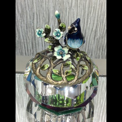 Blue Bird On Crystal Box